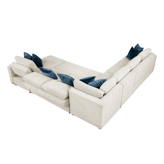 8548BE*6VC2ACR2ACLACA (6)5-Piece Sectional with Reversible Chaise, Pull-out Bed and Hidden Storage - 8548BE*6VC2ACR2ACLACA