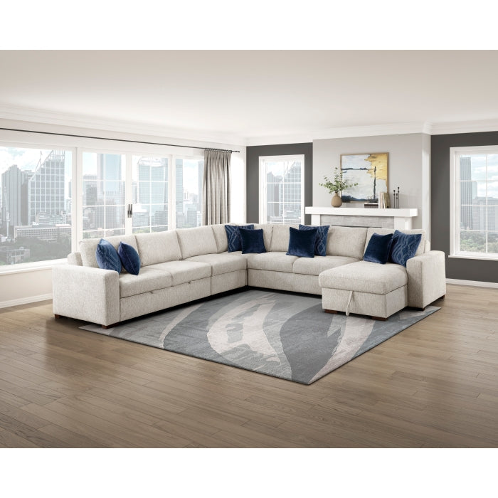 8548BE*6VC2ACR2ACLACA (6)5-Piece Sectional with Reversible Chaise, Pull-out Bed and Hidden Storage - 8548BE*6VC2ACR2ACLACA