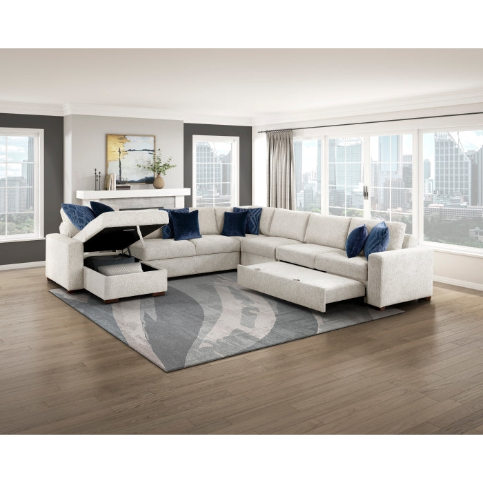 8548BE*6VC2ACR2ACLACA (6)5-Piece Sectional with Reversible Chaise, Pull-out Bed and Hidden Storage - 8548BE*6VC2ACR2ACLACA