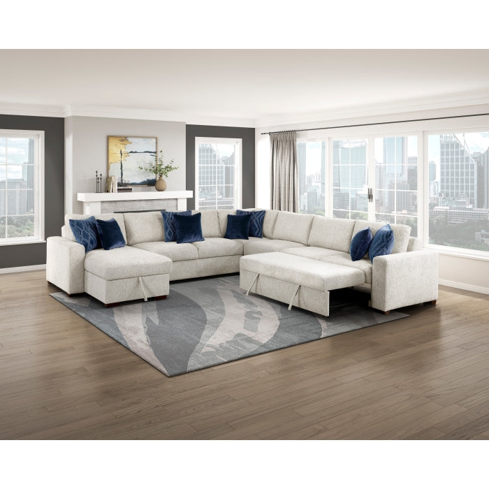 8548BE*6VC2ACR2ACLACA (6)5-Piece Sectional with Reversible Chaise, Pull-out Bed and Hidden Storage - 8548BE*6VC2ACR2ACLACA