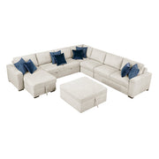 8548BE*7VC2ACR2ACLACAOT (7)6-Piece Sectional with Reversible Chaise, Pull-out Bed, Hidden Storage and Ottoman - 8548BE*7VC2ACR2ACLACAOT