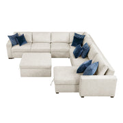 8548BE*7VC2ACR2ACLACAOT (7)6-Piece Sectional with Reversible Chaise, Pull-out Bed, Hidden Storage and Ottoman - 8548BE*7VC2ACR2ACLACAOT