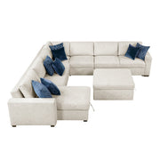 8548BE*7VC2ACR2ACLACAOT (7)6-Piece Sectional with Reversible Chaise, Pull-out Bed, Hidden Storage and Ottoman - 8548BE*7VC2ACR2ACLACAOT