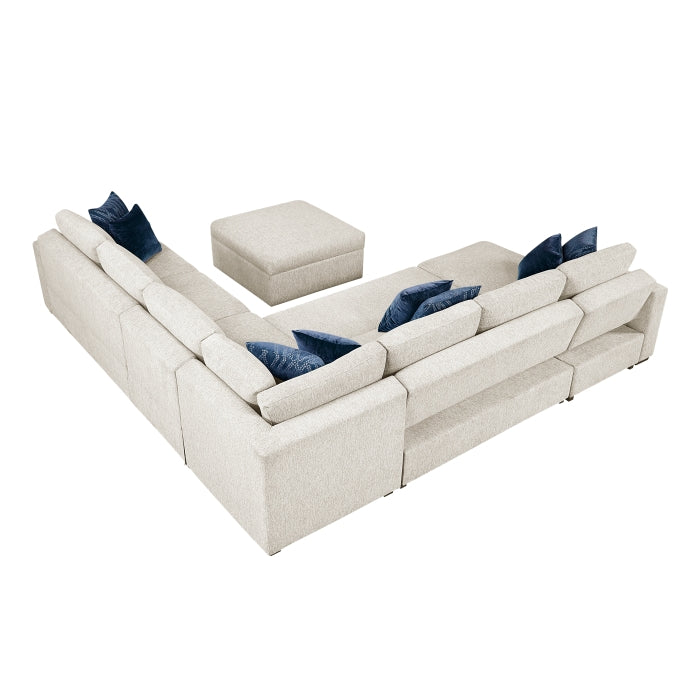 8548BE*7VC2ACR2ACLACAOT (7)6-Piece Sectional with Reversible Chaise, Pull-out Bed, Hidden Storage and Ottoman - 8548BE*7VC2ACR2ACLACAOT