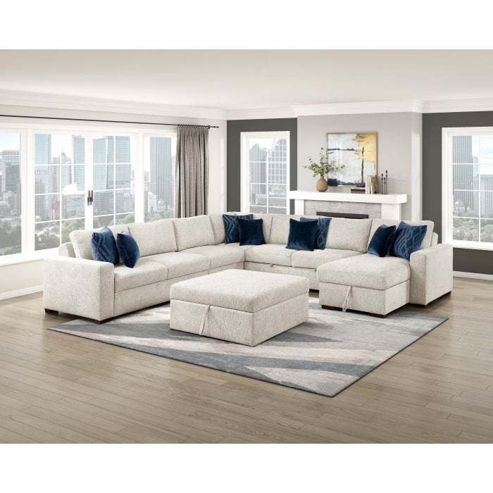 8548BE*7VC2ACR2ACLACAOT (7)6-Piece Sectional with Reversible Chaise, Pull-out Bed, Hidden Storage and Ottoman - 8548BE*7VC2ACR2ACLACAOT