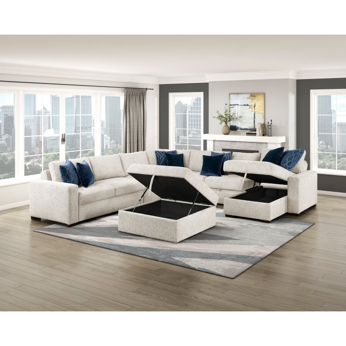 8548BE*7VC2ACR2ACLACAOT (7)6-Piece Sectional with Reversible Chaise, Pull-out Bed, Hidden Storage and Ottoman - 8548BE*7VC2ACR2ACLACAOT