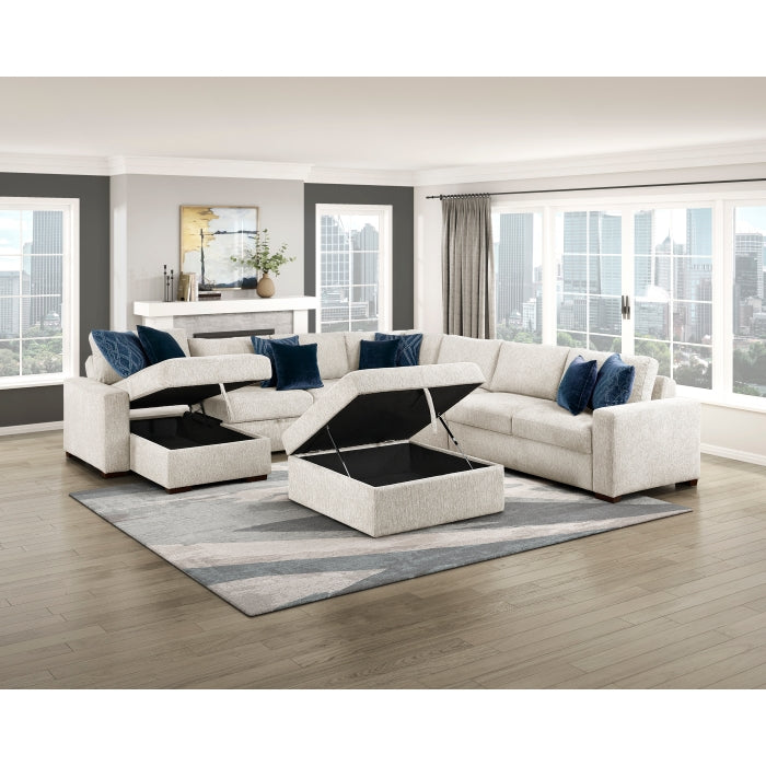 8548BE*7VC2ACR2ACLACAOT (7)6-Piece Sectional with Reversible Chaise, Pull-out Bed, Hidden Storage and Ottoman - 8548BE*7VC2ACR2ACLACAOT