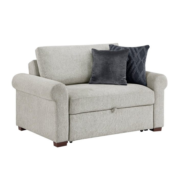 8548GY-215ACLA4* Convertible Chair and Half with Pull-out Bed, Click Motion Back and Two Roll Arms - 8548GY-215ACLA4*