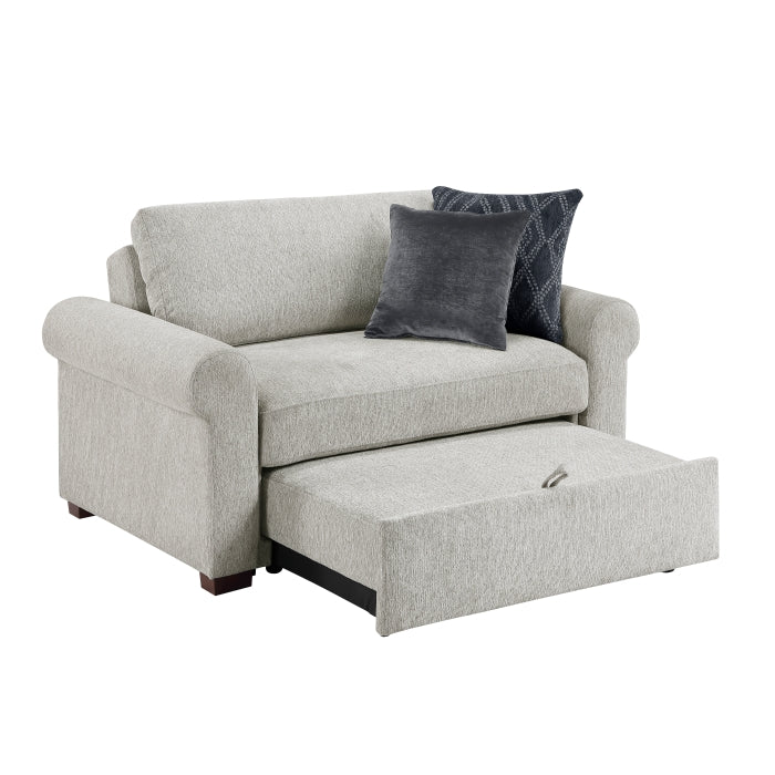 8548GY-215ACLA4* Convertible Chair and Half with Pull-out Bed, Click Motion Back and Two Roll Arms - 8548GY-215ACLA4*