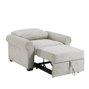 8548GY-2ACCLA4* Convertible Chair with Pull-out Bed, Click Motion Back and Two Roll Arms - 8548GY-2ACCLA4*