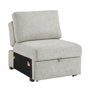 8548GY-2ACCLA4* Convertible Chair with Pull-out Bed, Click Motion Back and Two Roll Arms - 8548GY-2ACCLA4*