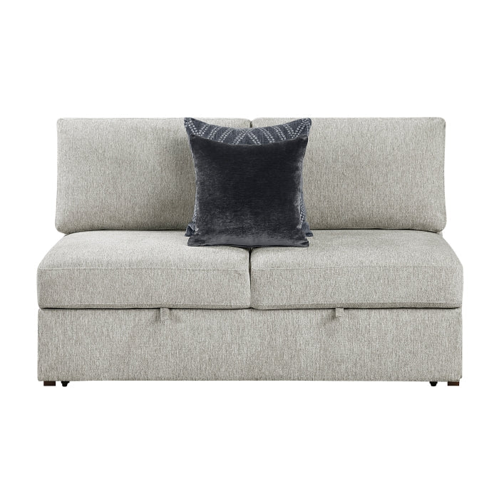 8548GY-2ACL Convertible Armless 2-Seater with Pull-out Bed and Click Motion Back - 8548GY-2ACL