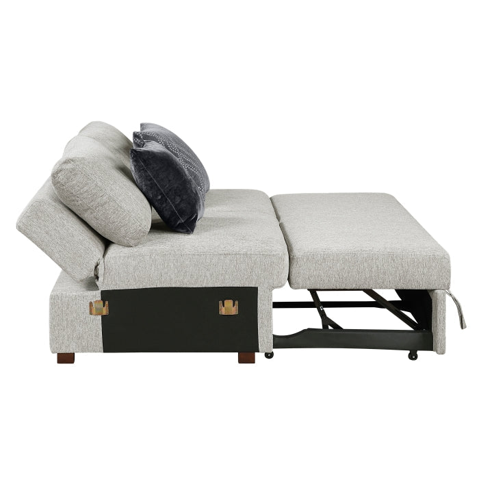 8548GY-2ACL Convertible Armless 2-Seater with Pull-out Bed and Click Motion Back - 8548GY-2ACL