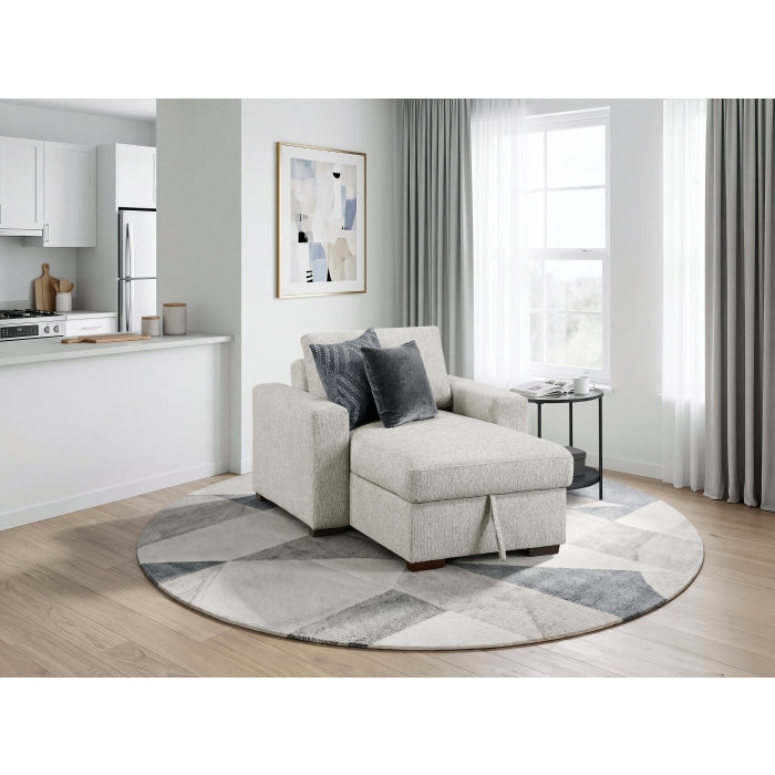 8548GY*2VCA Convertible Chaise Lounge with Arms and Hidden Storage, Click Motion Back - 8548GY*2VCA