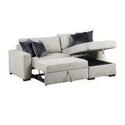 8548GY*3VC15ACLA 2-Piece Sectional with Reversible Chaise, Pull-out Bed and Hidden Storage, Click Motion Back - 8548GY*3VC15ACLA