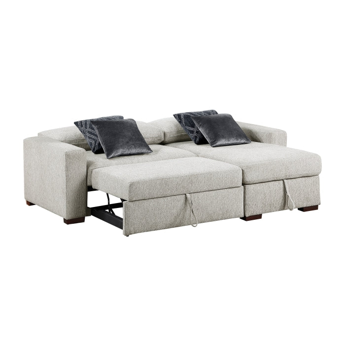 8548GY*3VC15ACLA 2-Piece Sectional with Reversible Chaise, Pull-out Bed and Hidden Storage, Click Motion Back - 8548GY*3VC15ACLA