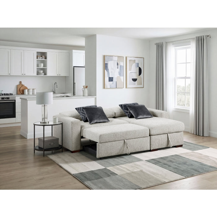 8548GY*3VC15ACLA 2-Piece Sectional with Reversible Chaise, Pull-out Bed and Hidden Storage, Click Motion Back - 8548GY*3VC15ACLA