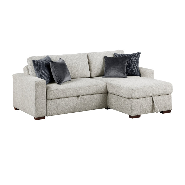 8548GY*3VC15ACLA 2-Piece Sectional with Reversible Chaise, Pull-out Bed and Hidden Storage, Click Motion Back - 8548GY*3VC15ACLA