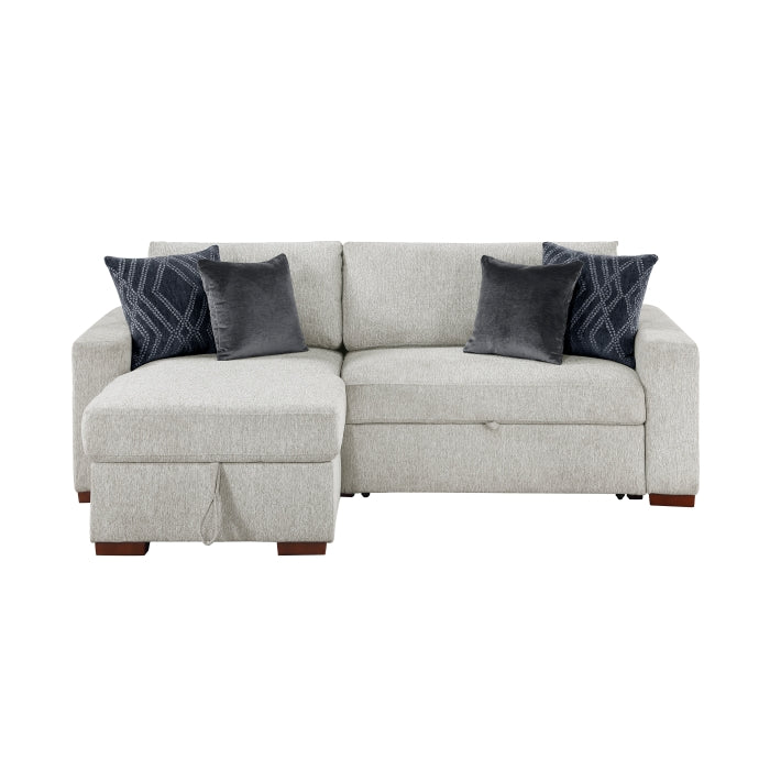 8548GY*3VC15ACLA 2-Piece Sectional with Reversible Chaise, Pull-out Bed and Hidden Storage, Click Motion Back - 8548GY*3VC15ACLA