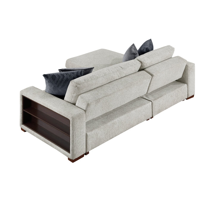8548GY*3VC15ACLA2 2-Piece Sectional with Reversible Chaise, Pull-out Bed and Hidden Storage, Click Motion Back - 8548GY*3VC15ACLA2