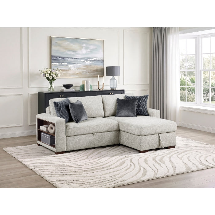 8548GY*3VC15ACLA2 2-Piece Sectional with Reversible Chaise, Pull-out Bed and Hidden Storage, Click Motion Back - 8548GY*3VC15ACLA2