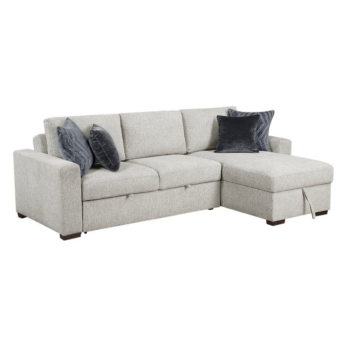 8548GY*3VC2ACLA 2-Piece Sectional with Reversible Chaise, Pull-out Bed and Hidden Storage, Click Motion Back - 8548GY*3VC2ACLA
