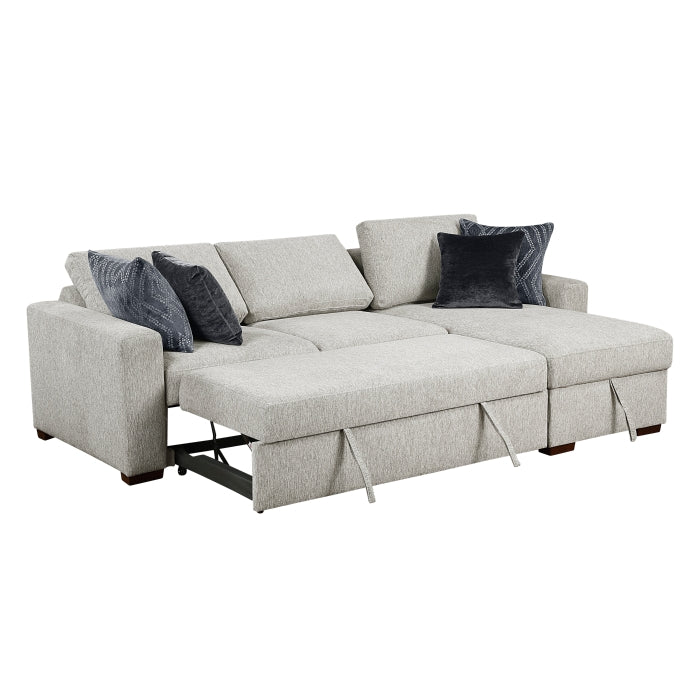 8548GY*3VC2ACLA 2-Piece Sectional with Reversible Chaise, Pull-out Bed and Hidden Storage, Click Motion Back - 8548GY*3VC2ACLA