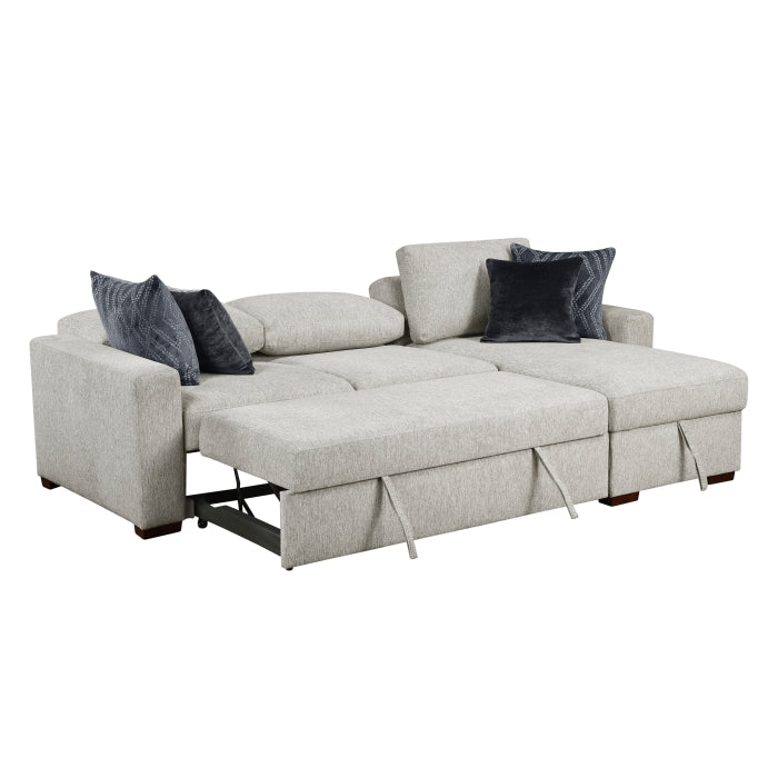8548GY*3VC2ACLA 2-Piece Sectional with Reversible Chaise, Pull-out Bed and Hidden Storage, Click Motion Back - 8548GY*3VC2ACLA