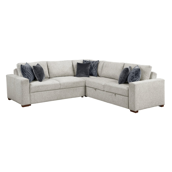 8548GY*42ACLCR2AA 3-Piece Sectional with Pull-out Bed - 8548GY*42ACLCR2AA