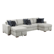 8548GY*42VC2AA 3-Piece Sectional with Convertible and Reversible Chaise,  Hidden Storage, Click Motion Back - 8548GY*42VC2AA