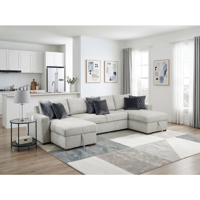 8548GY*42VC2AA 3-Piece Sectional with Convertible and Reversible Chaise,  Hidden Storage, Click Motion Back - 8548GY*42VC2AA
