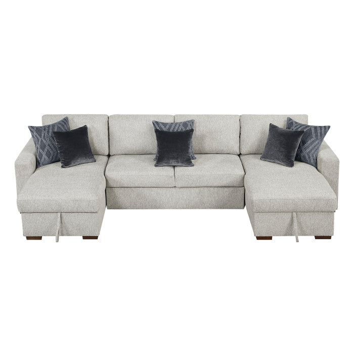 8548GY*42VC2AA 3-Piece Sectional with Convertible and Reversible Chaise,  Hidden Storage, Click Motion Back - 8548GY*42VC2AA