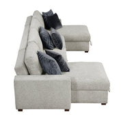 8548GY*42VC2ACLA 3-Piece Sectional with Reversible Chaises, Pull-out Bed and Hidden Storage, Click Motion Back - 8548GY*42VC2ACLA