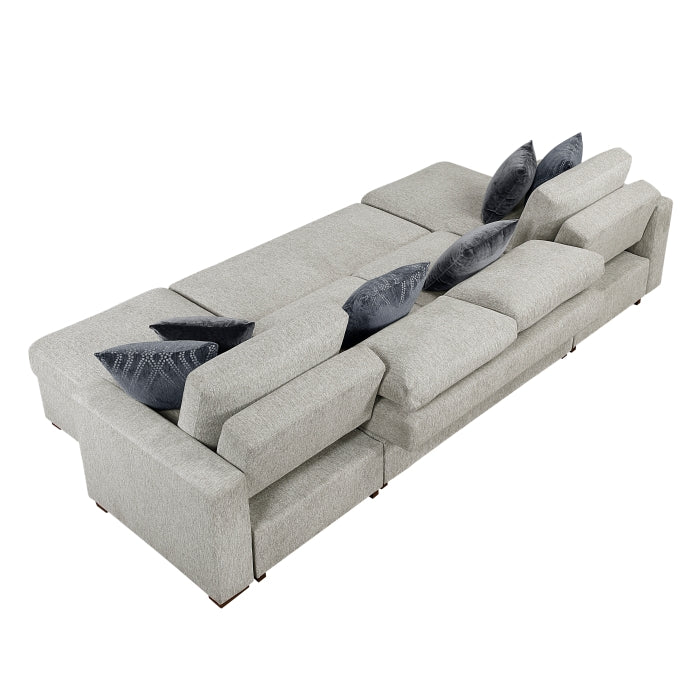 8548GY*42VC2ACLA 3-Piece Sectional with Reversible Chaises, Pull-out Bed and Hidden Storage, Click Motion Back - 8548GY*42VC2ACLA