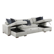 8548GY*42VC2ACLA 3-Piece Sectional with Reversible Chaises, Pull-out Bed and Hidden Storage, Click Motion Back - 8548GY*42VC2ACLA