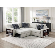 8548GY*4SC15ACLA2 (4)3-Piece Sectional with Pull-out Bed and Click Motion Back - 8548GY*4SC15ACLA2
