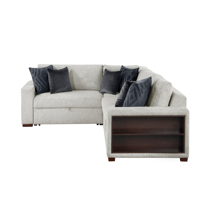 8548GY*4SC15ACLA2 (4)3-Piece Sectional with Pull-out Bed and Click Motion Back - 8548GY*4SC15ACLA2
