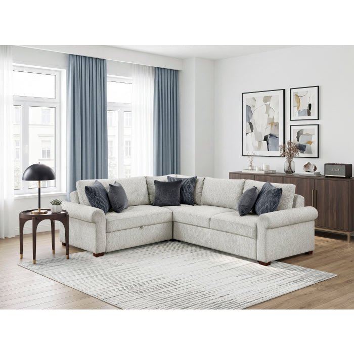 8548GY*4SC15ACLA4 (4)3-Piece Sectional with Pull-out Bed and Click Motion Back - 8548GY*4SC15ACLA4