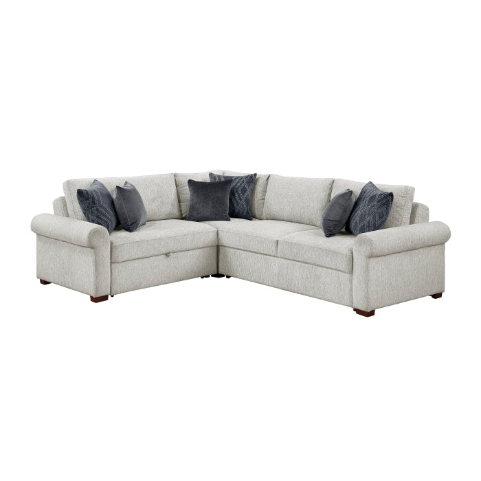 8548GY*4SC15ACLA4 (4)3-Piece Sectional with Pull-out Bed and Click Motion Back - 8548GY*4SC15ACLA4