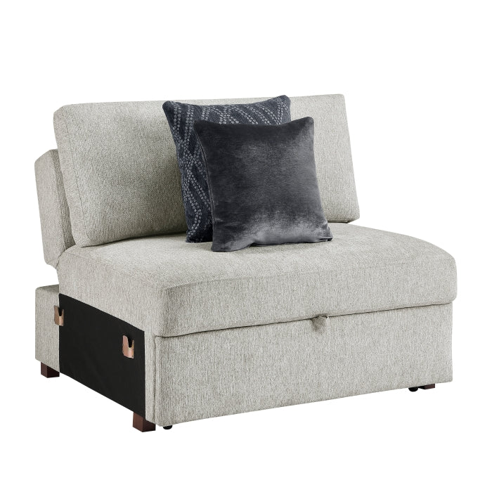8548GY*4SC15ACLA4 (4)3-Piece Sectional with Pull-out Bed and Click Motion Back - 8548GY*4SC15ACLA4