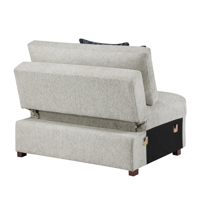 8548GY*4SC15ACLA4 (4)3-Piece Sectional with Pull-out Bed and Click Motion Back - 8548GY*4SC15ACLA4