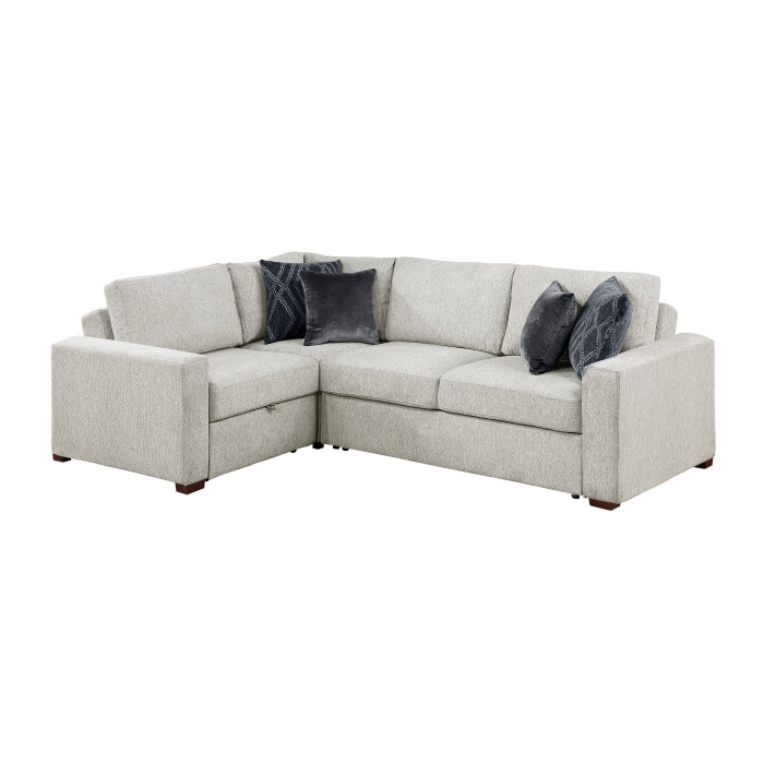 8548GY*4SCACCLA (4)3-Piece Sectional with Pull-out Bed and Click Motion Back - 8548GY*4SCACCLA