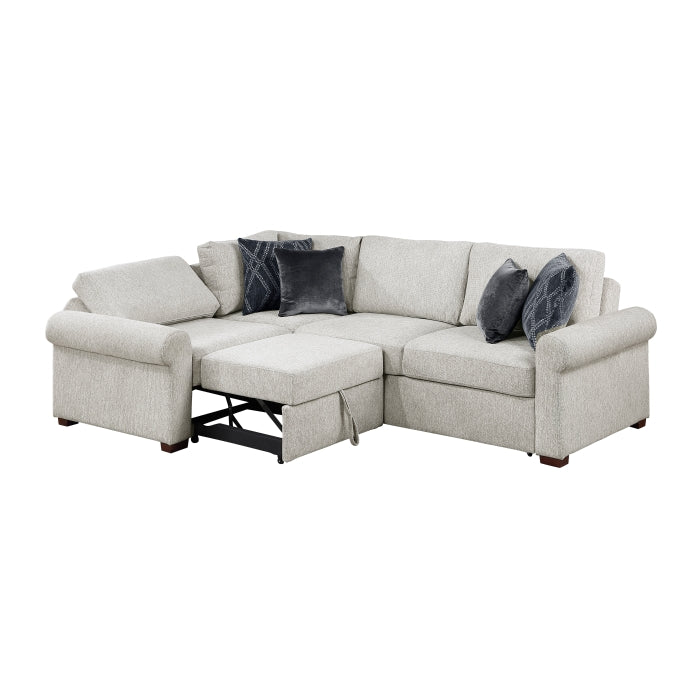 8548GY*4SCACCLA4 3-Piece Sectional with Pull-out Bed and Click Motion Back - 8548GY*4SCACCLA4