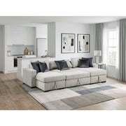8548GY*4VC15ACLA (4)3-Piece Sectional with Two Reversible Chaises, Pull-out Bed, Hidden Storage, Click Motion Back and Two Track Arms - 8548GY*4VC15ACLA