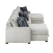 8548GY*4VC15ACLA (4)3-Piece Sectional with Two Reversible Chaises, Pull-out Bed, Hidden Storage, Click Motion Back and Two Track Arms - 8548GY*4VC15ACLA