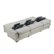 8548GY*4VC15ACLA4 (4)3-Piece Sectional with Two Reversible Chaises, Pull-out Bed, Hidden Storage, Click Motion Back and Two Roll Arms - 8548GY*4VC15ACLA4