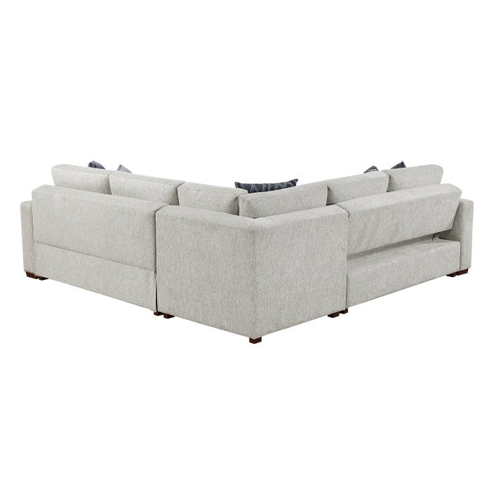 8548GY*52ACLCR2AAOT 4-Piece Sectional with Pull-out Bed and Ottoman - 8548GY*52ACLCR2AAOT