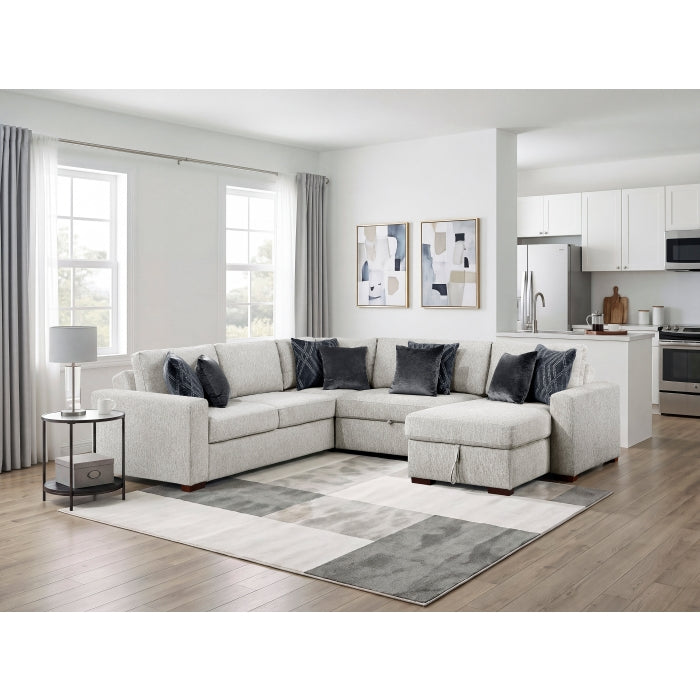 8548GY*5SC15ACLA 4-Piece Sectional with Reversible Chaise, Pull-out Bed, Hidden Storage and Click Motion Back - 8548GY*5SC15ACLA