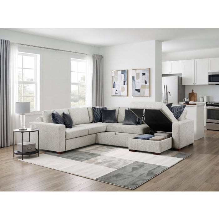 8548GY*5SC15ACLA 4-Piece Sectional with Reversible Chaise, Pull-out Bed, Hidden Storage and Click Motion Back - 8548GY*5SC15ACLA
