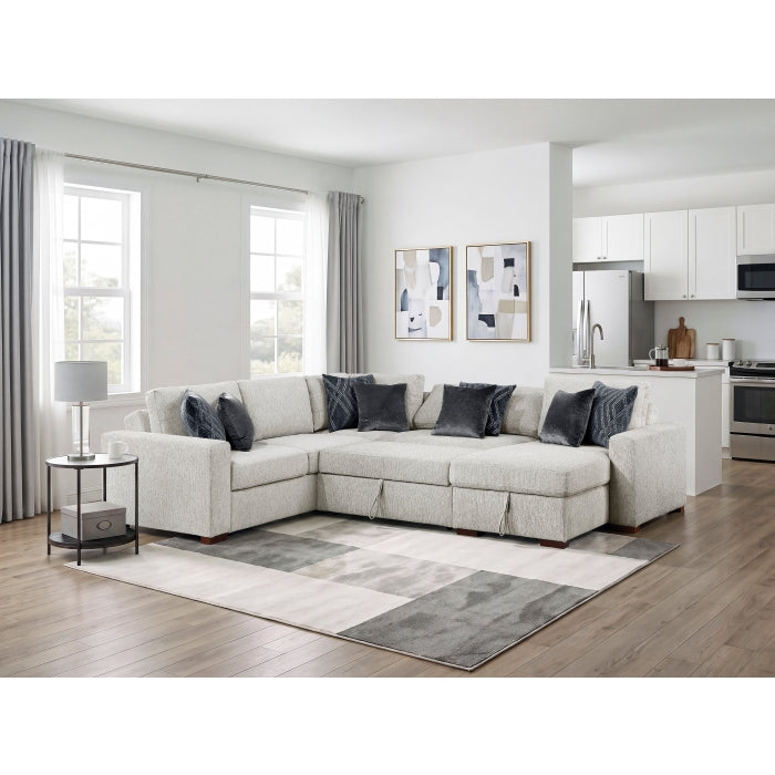8548GY*5SC15ACLA 4-Piece Sectional with Reversible Chaise, Pull-out Bed, Hidden Storage and Click Motion Back - 8548GY*5SC15ACLA